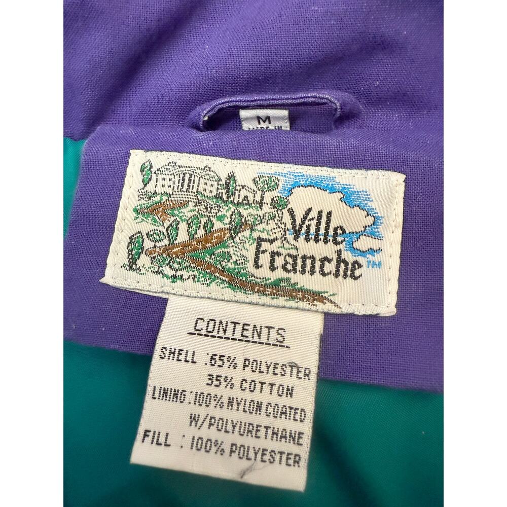 Vintage 80s Ville Franche Women Size M Purple Jacket zipped Snap button closure - Picture 6 of 6